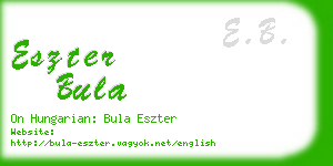 eszter bula business card